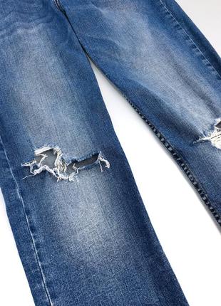 Женские штаны джинсы синие голубые рваные mango шорты4 фото
