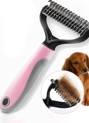 Щітка для вичісування котів та собак pet grooming tool4 фото