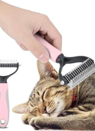 Щітка для вичісування котів та собак pet grooming tool3 фото