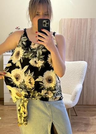 Майка блуза в цветочный принт5 фото