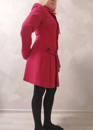 Демисезонное пальто красное вырджинка шерсть, кашемир2 фото