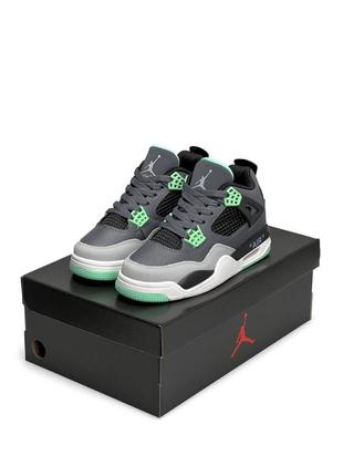 Женские кроссовки nike air jordan 4 x off-white green glow
