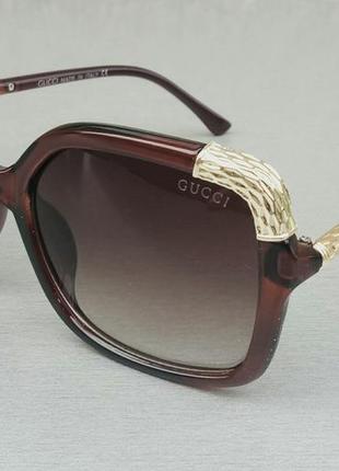 Gucci жіночі сонцезахисні окуляри коричневі з градієнтом1 фото