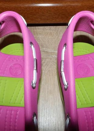 Топсайдеры , мокасины crocs beach line boat shoe women fuchsia volt green4 фото