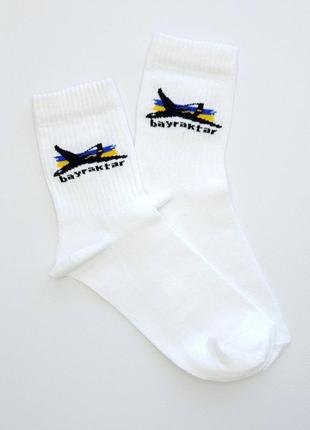 Патриотические белые носки с принтом, размер 36-38