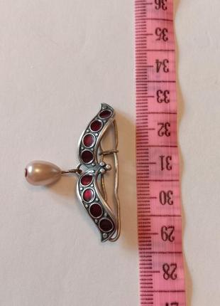 Брошь заколка эмаль мельхиор ссср клеймо редкая