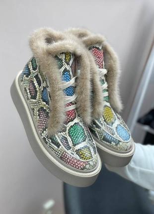 Ботинки хайопы из эксклюзивной кожи цвет на выбор