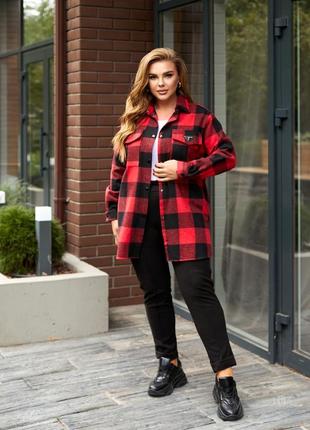 Тепла сорочка оверсайз батал