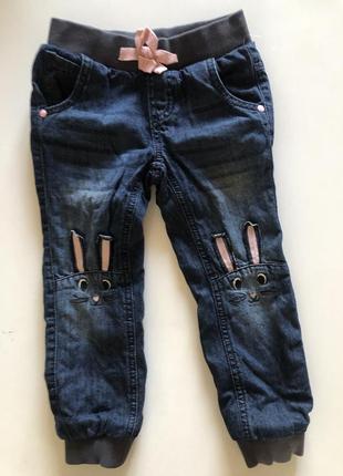 Брюки, джинсы, утепленные коттоновым подкладом на девочку2 фото