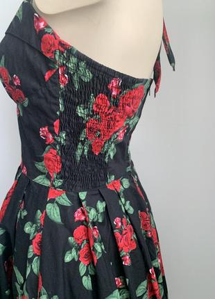 Ретро платье цветочный принт коттон / винтажное платье цветочный принт3 фото