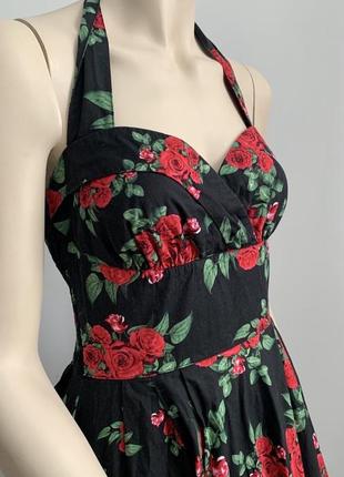 Ретро платье цветочный принт коттон / винтажное платье цветочный принт6 фото