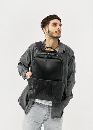 Мужской рюкзак sambag zard dart черный крокодил5 фото