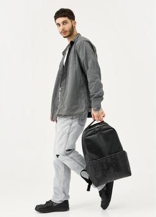 Мужской рюкзак sambag zard dart черный крокодил9 фото