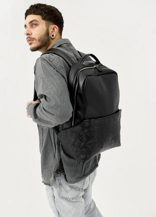 Мужской рюкзак sambag zard dart черный крокодил2 фото