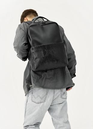 Мужской рюкзак sambag zard dart черный крокодил3 фото
