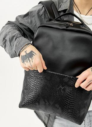 Мужской рюкзак sambag zard dart черный крокодил6 фото
