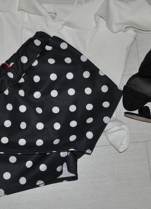 Стильные шорты-юбка boohoo в горох