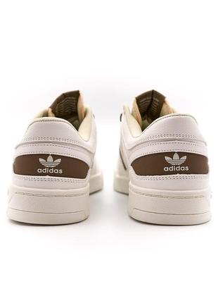 Стильные мужские кроссовки adidas drop step low white brown белые с коричневым6 фото