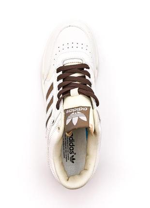 Стильные мужские кроссовки adidas drop step low white brown белые с коричневым4 фото