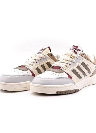 Классные мужские кроссовки adidas drop step low white beige multicolour бежевые с цветными вставками2 фото