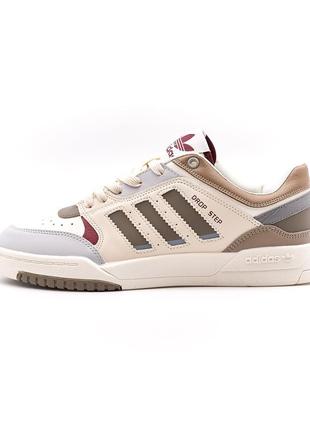 Классные мужские кроссовки adidas drop step low white beige multicolour бежевые с цветными вставками3 фото