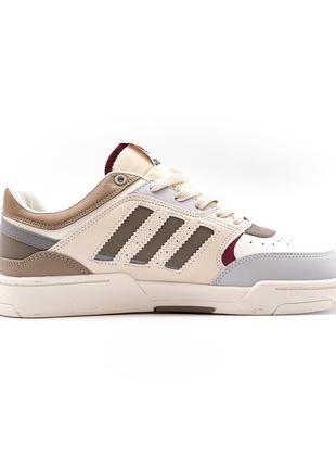 Классные мужские кроссовки adidas drop step low white beige multicolour бежевые с цветными вставками7 фото