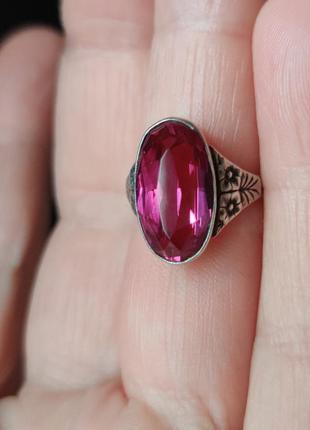 Серебряное кольцо кольца рубин винтаж4 фото