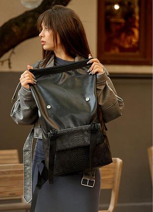 Рюкзак ролл sambag унісекс rolltop milton принт крокодила з клапаном7 фото