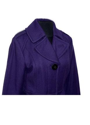 Однобортное пальто фиолетового цвета5 фото