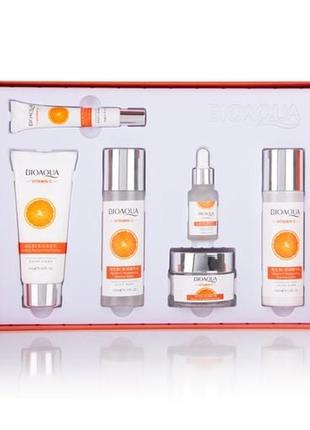 Набір для догляду за обличчям bioaqua vitamin c moisturizing beautiful skin box з вітамином с, 6 продуктів1 фото