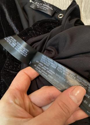 Велюровое боди с блестками боди с шикарным декольте комбидресс zara, m