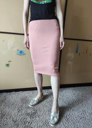 Розовая юбка резинка карандаш terranova2 фото
