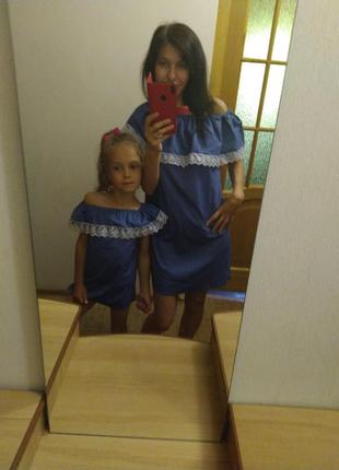 Комплект парных платьев мама дочка фемели лук1 фото
