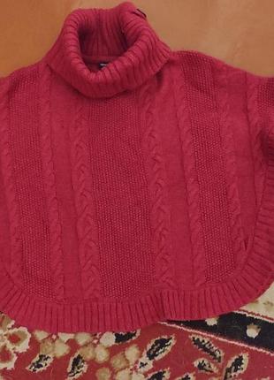 Пончо теплое для девочки