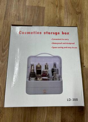 Органайзер для косметики cosmetic box з однією полицею - ld-388-d1 рожевий5 фото
