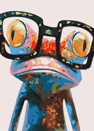 Картини за номерами "жабка в окулярах" розмальовки за цифрами. 40*50 см.україна