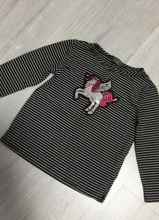 Полосатая кофта с единорогом на 2-3года фирмы primark