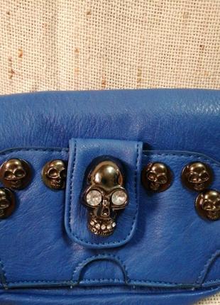Сумка синяя череп