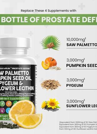 Премиальная добавка для простаты clean nutraceuticals saw palmetto 10000mg pumpkin seed oil 3000mg pygeum2 фото