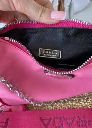 Женская сумка prada mini pink люкс качество3 фото