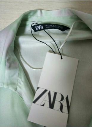 Zara трендова неймовірна сорочка з ефектом тай-дай віскоза  оверсайз бренд зара  zara, р.s4 фото
