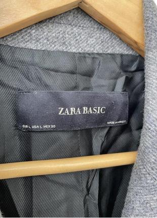Базовое супер стильное натуральное прямое серое пальто zara5 фото