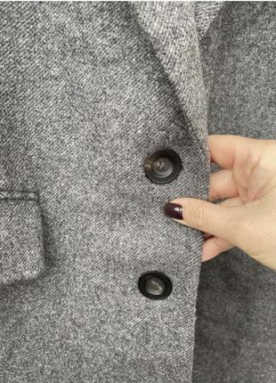 Базовое супер стильное натуральное прямое серое пальто zara3 фото