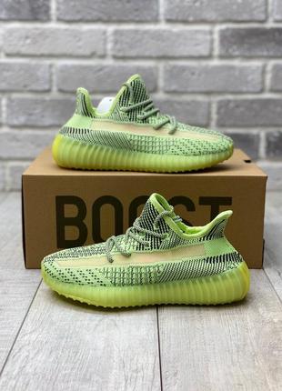 Кросівки adidas yeezy boost 350 neon green кросівки9 фото