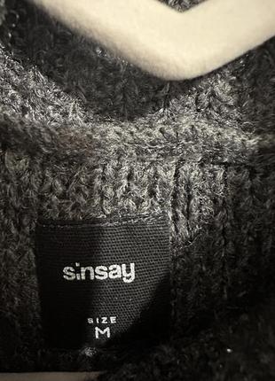 Объемный серый свитер под горло sinsay5 фото