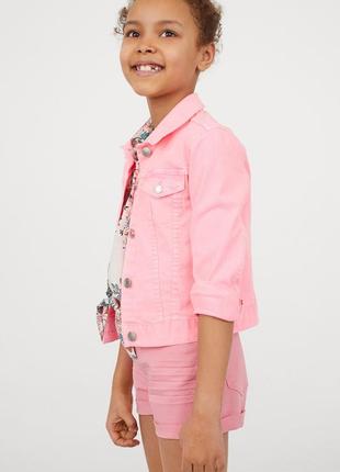 Красивые коттоновые шортики шорты h&m розовые девочкам4 фото
