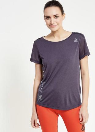 Футболка для тренировок и бега серая reebok Energy speedwick