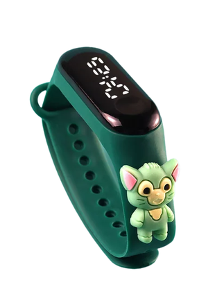 Часы (ремешок с зеленым котиком)