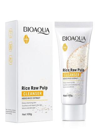 Пенка - скатка для умывания с экстрактом риса rice raw pulp bioaqua, 100 гр1 фото