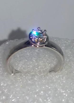 Кольцо бриллиант 0,23ct помолвка белое золото 585 діамант 3,96мм каблучка 17р